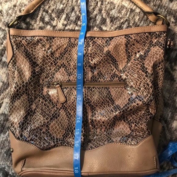 Jessica Simpson Tan Black Snake Studded Hobo Purse - Picture 5 of 8